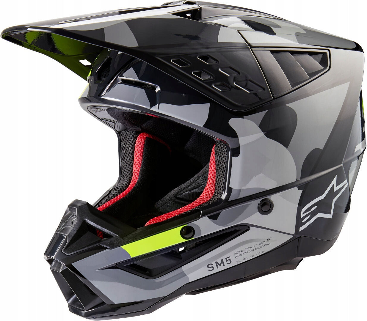 Alpinestars S-M5 Rover 2 2024 Kask motocrossowy, czarny/szary/żółty, M (57/ Size M