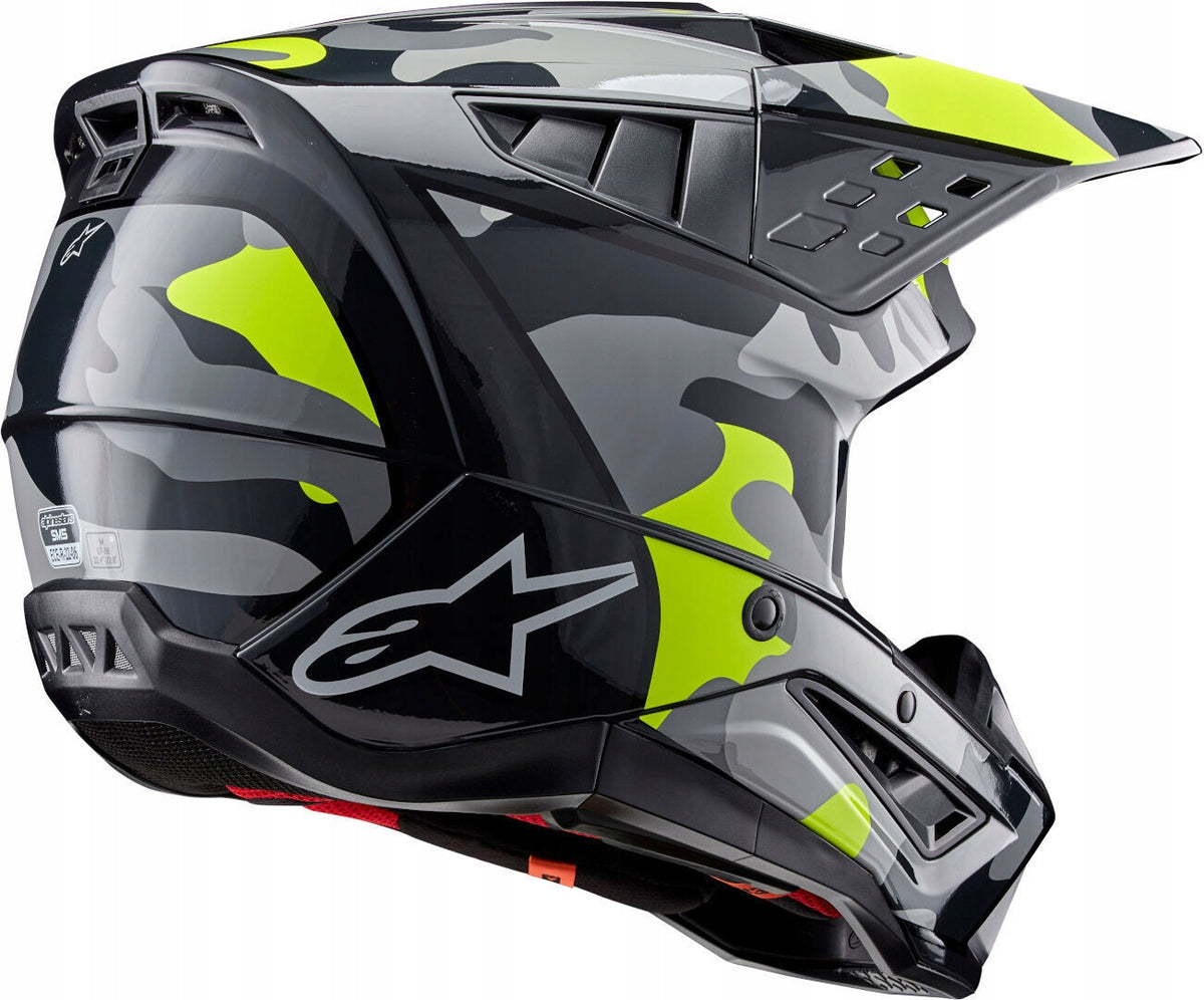 Alpinestars S-M5 Rover 2 2024 Kask motocrossowy, czarny/szary/żółty, M (57/