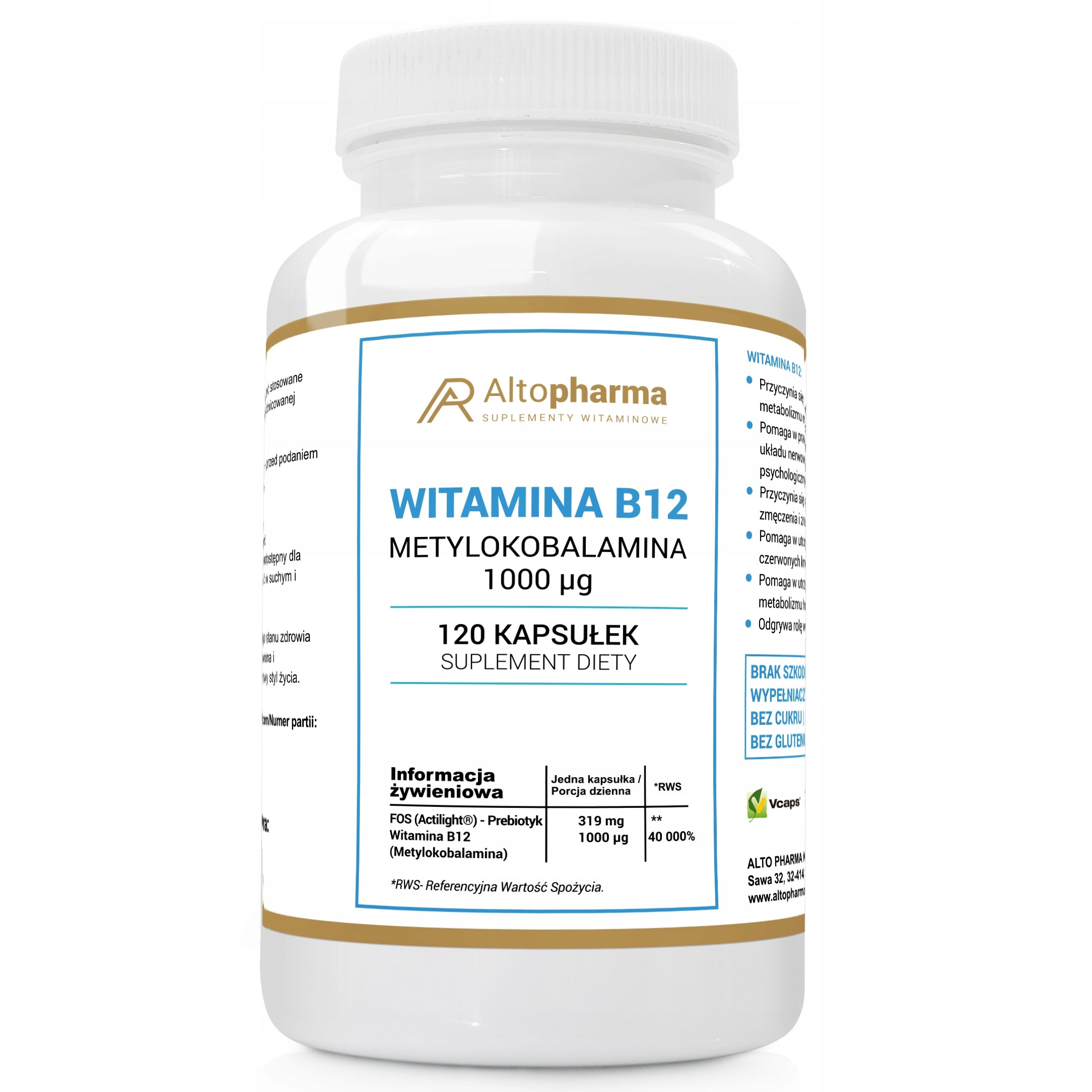 Alto Pharma Vitamin B12 capsules 120 pcs. 1000µg