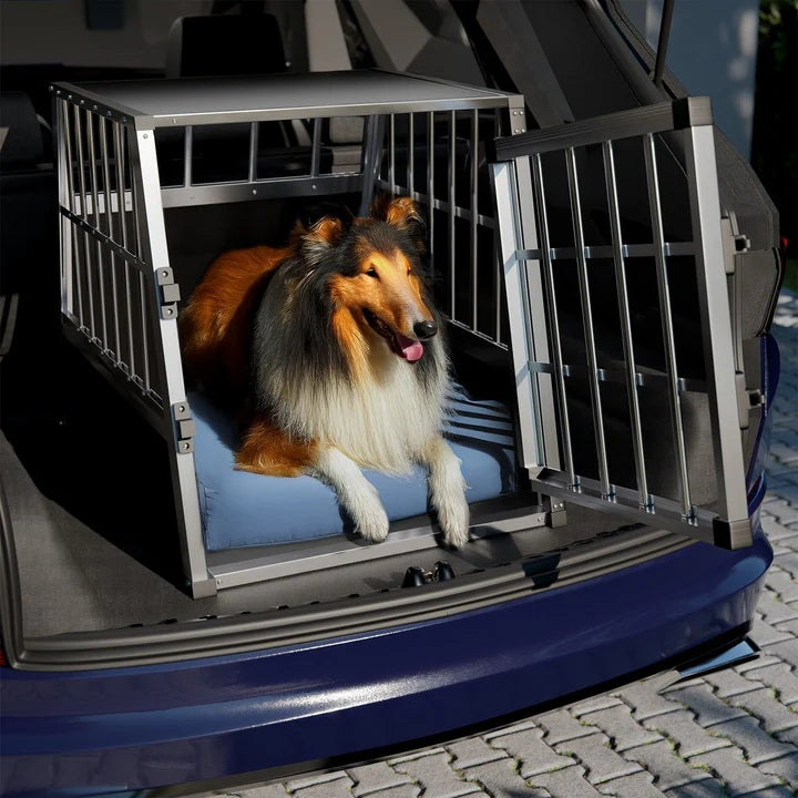 Aluminium cage for dog transporter L solid 65 x 91 x 69 cm Brand Juskys