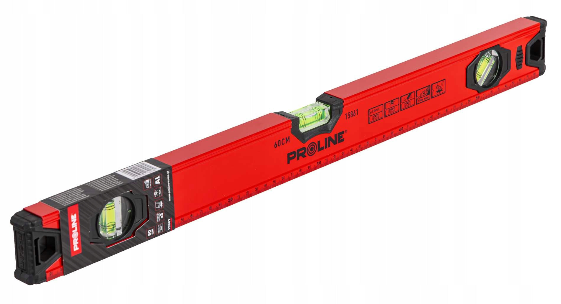 Aluminium level 60cm 0,6m 3 libels 1mm/1m STANDARD Proline 15861