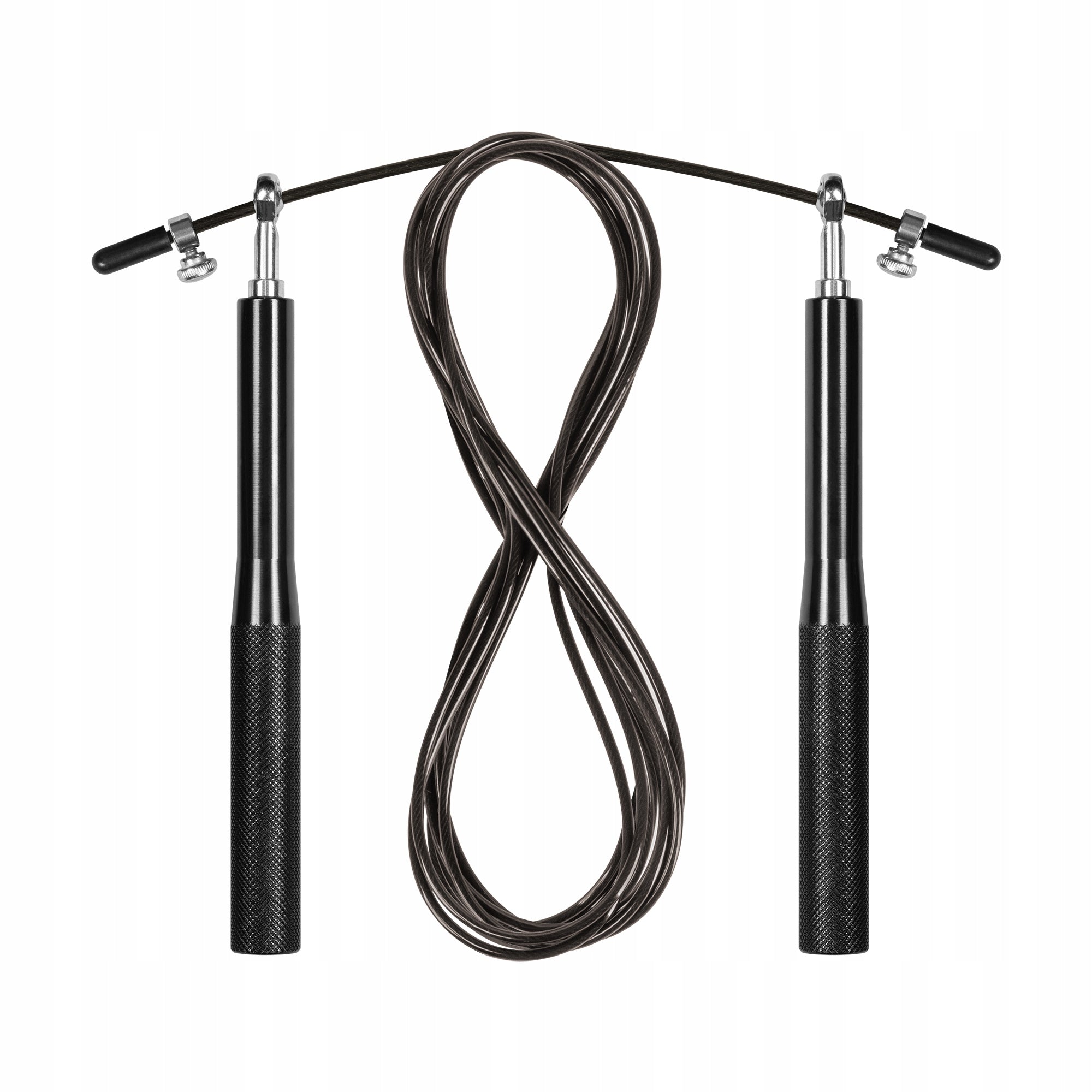 Aluminum Boxing Jump Rope with Metal Bearing 3m Adjustable Rebel Color black
