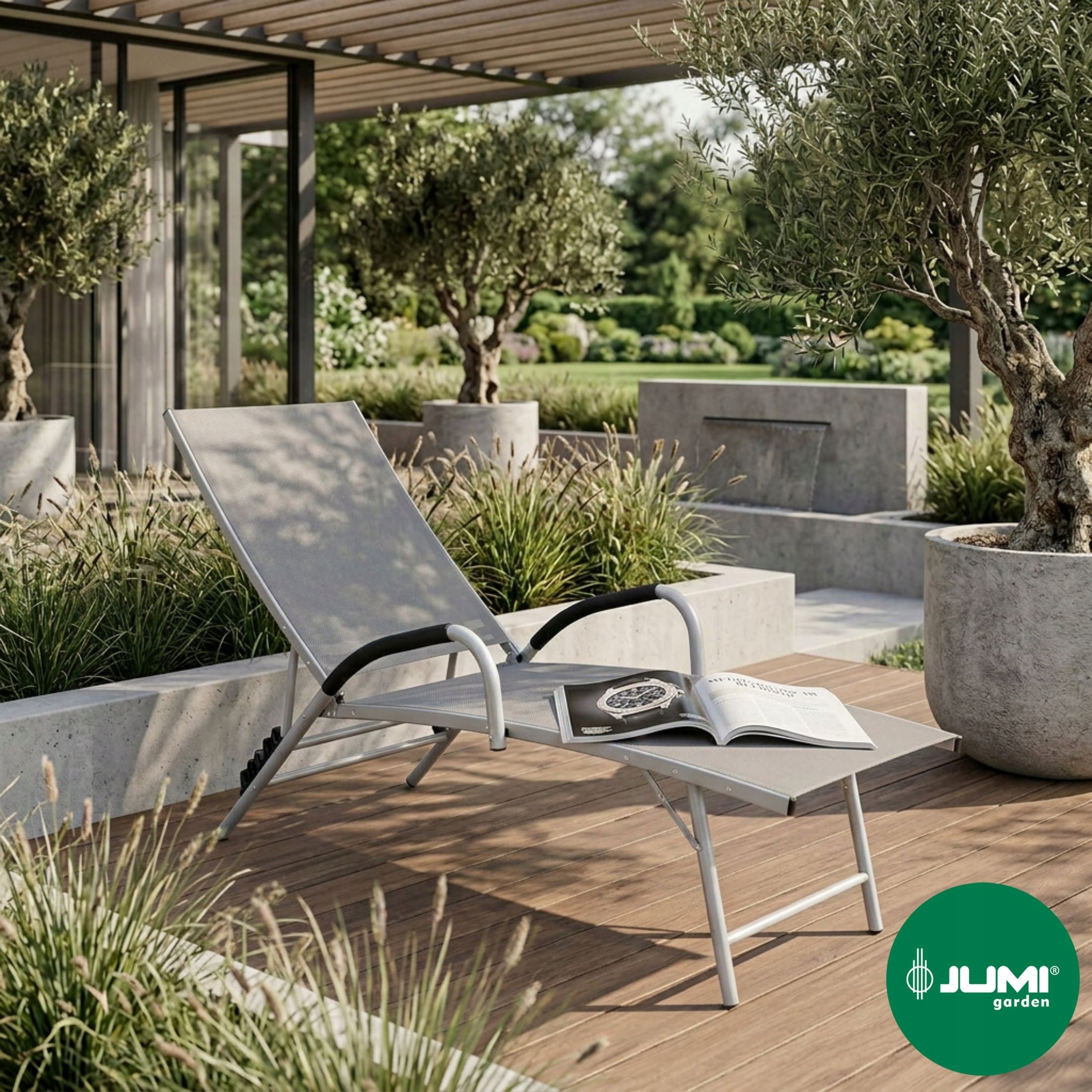 Aluminum Couch FOLDING Garden Deckchair for Garden Adjustable Backrest Kind couch