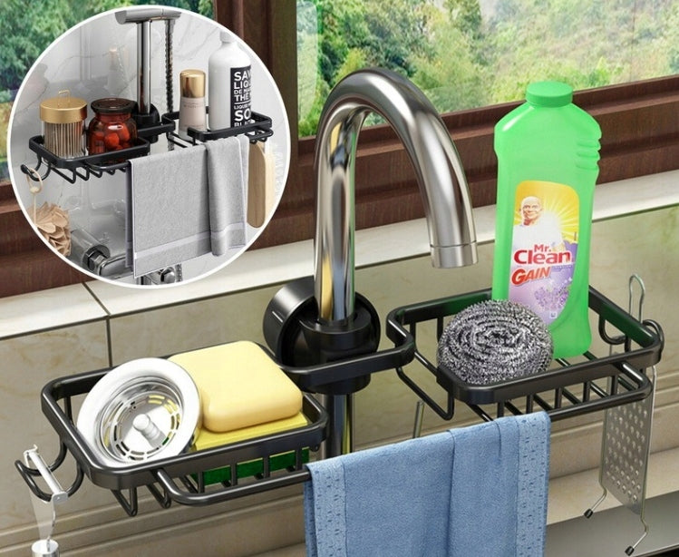Aluminum Kitchen Faucet Shelf Black Corrosion Resistant Packaging status original