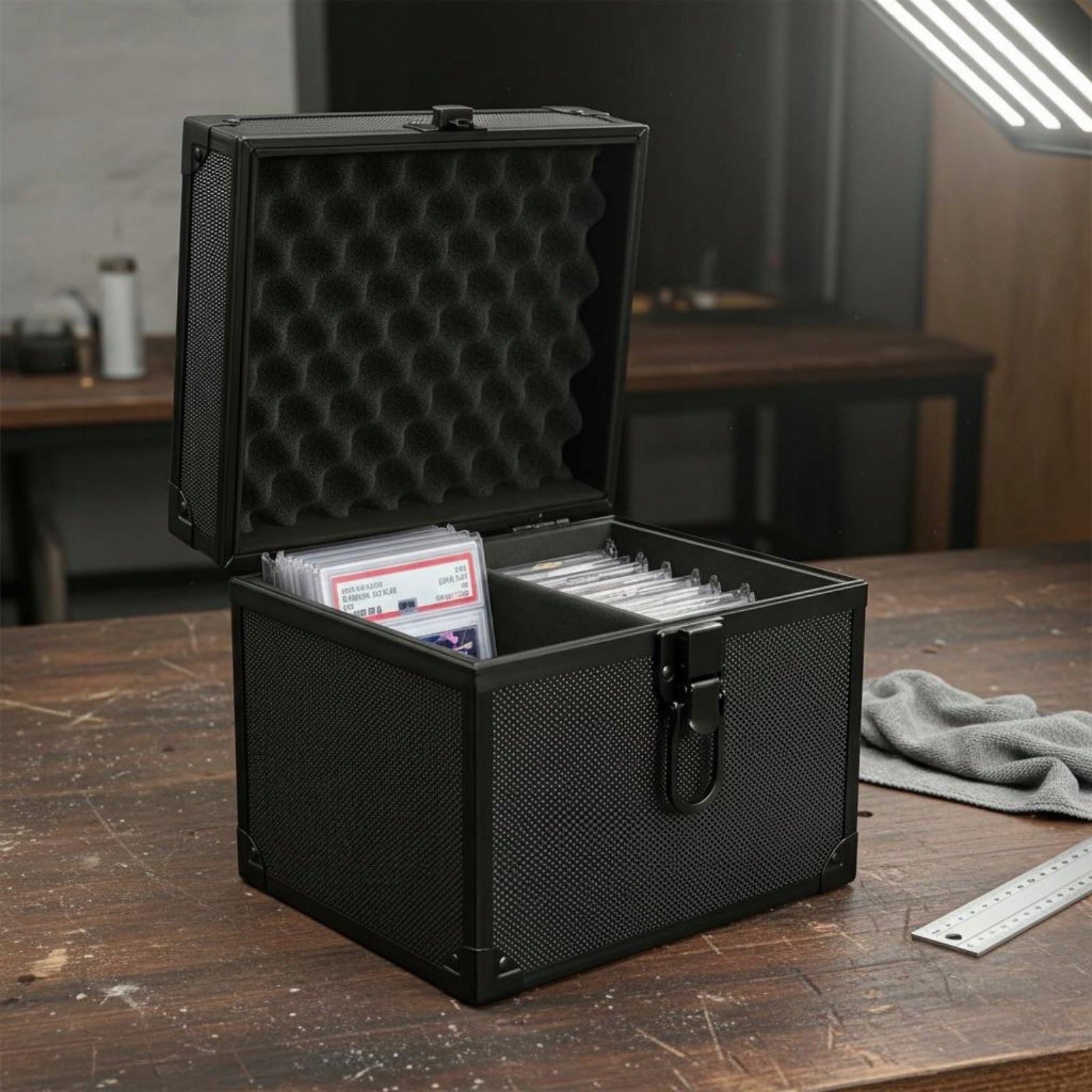 Aluminum Storage Case Hinged Lid Hard Protective Enclosure Top Carry Handle Packaging status original