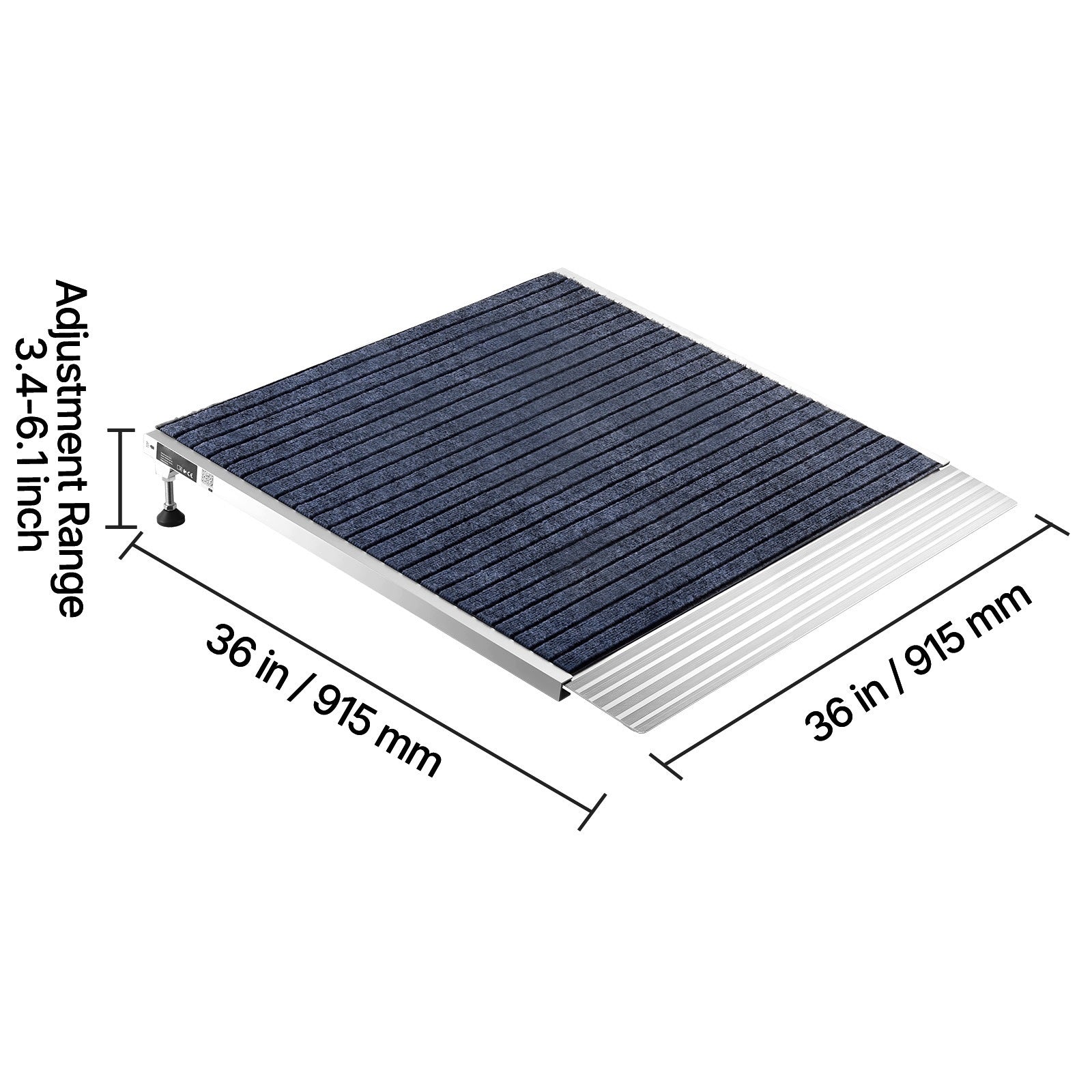 Aluminum Threshold Ramp 91,5x91,5CM Load Capacity 317,5KG Non-Slip Manufacturer code PBSMJPD3636IPCU