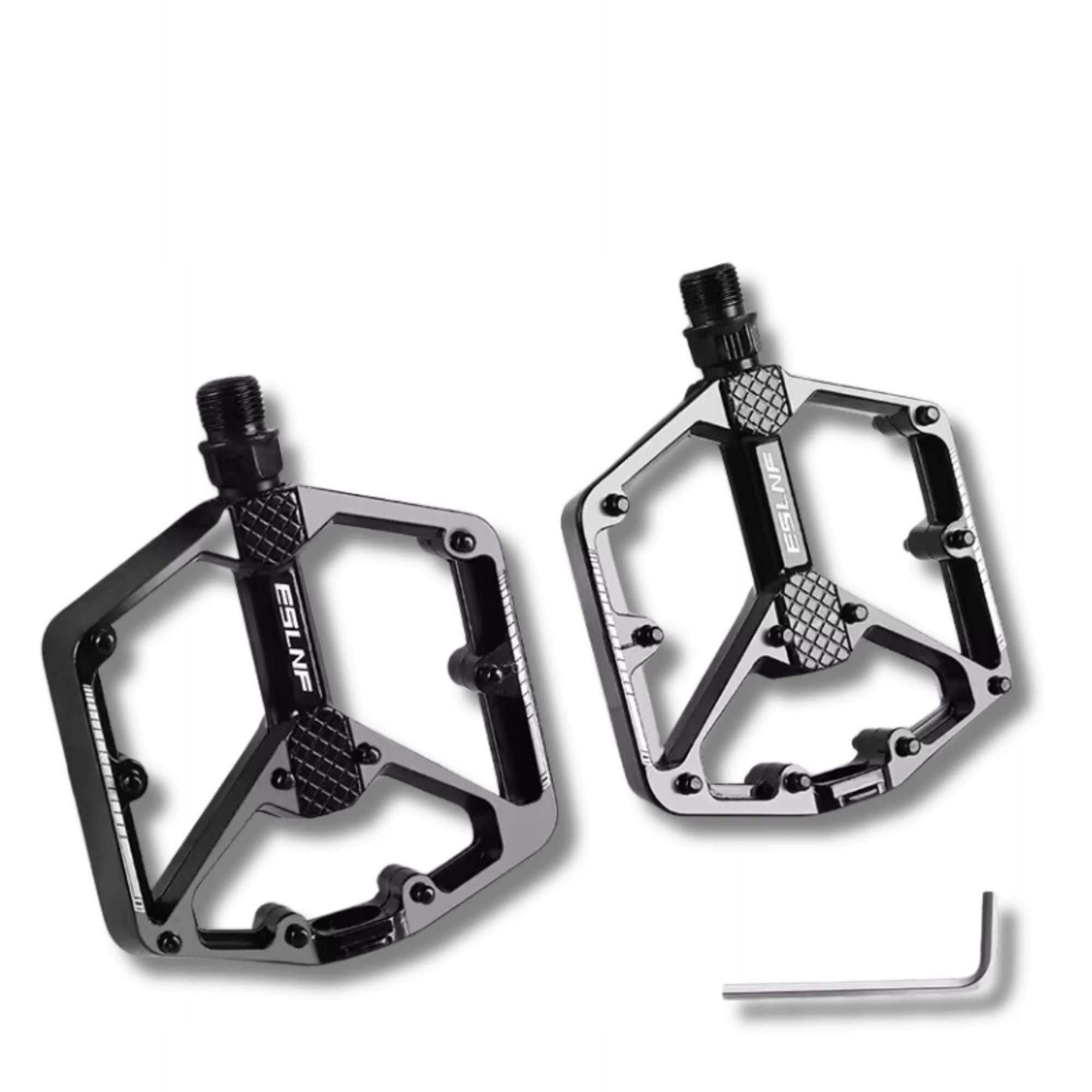 Aluminum Ultra Lightweight Platform Bicycle Pedals - 375g 4 MTB BEARINGS Model ESLNF-1B