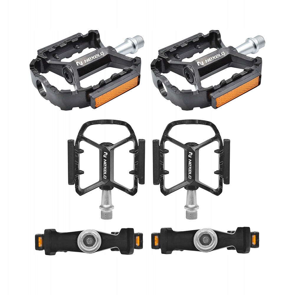 Aluminum bicycle pedals for MTB bike black with machine reflectors new Manufacturer code HF-605