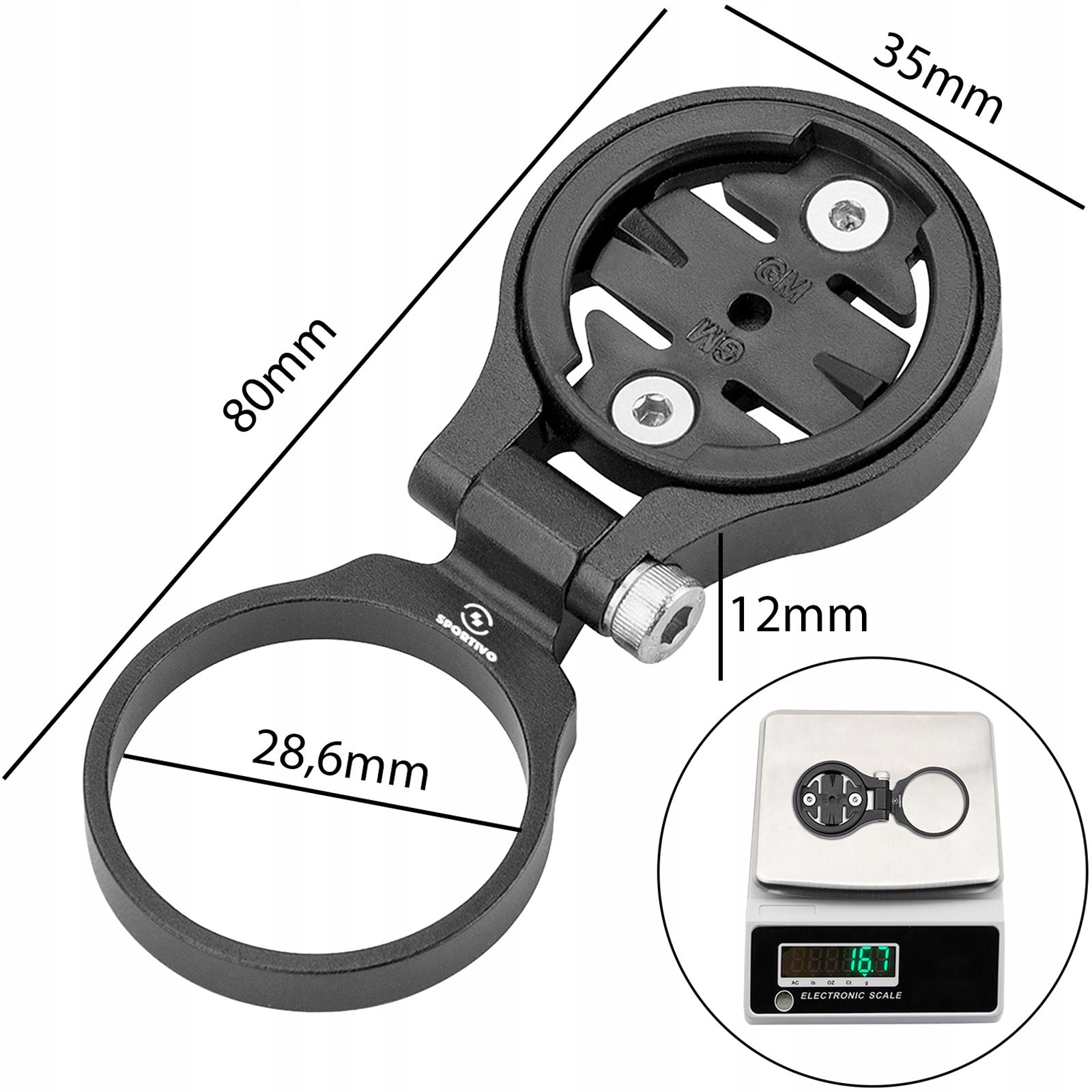 Aluminum handle adjustable for rudder stopper bracket SPORTIVO for GARMIN EAN (GTIN) 5905832151652