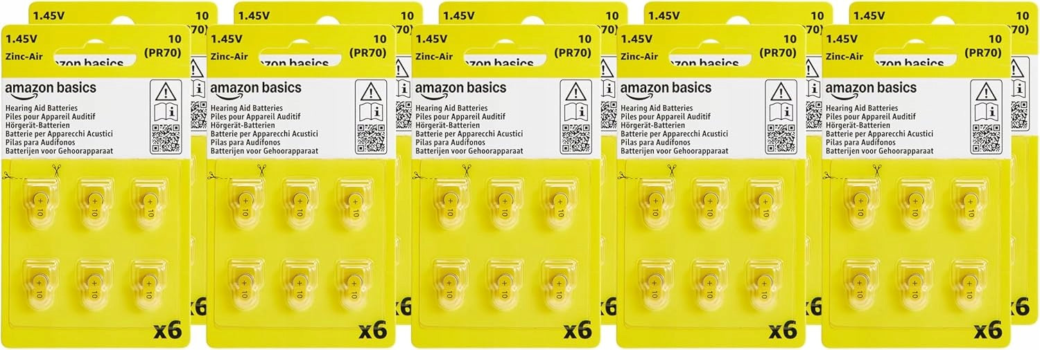 Amazon Basics Hearing Aid Batteries Size 10 60 Pieces Medical device no