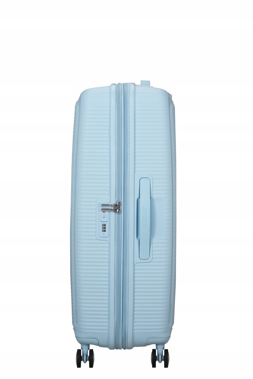 American Tourister Soundbox Large Hard Suitcase 77cm Widened Blue Depth (shorter edge) 29 cm