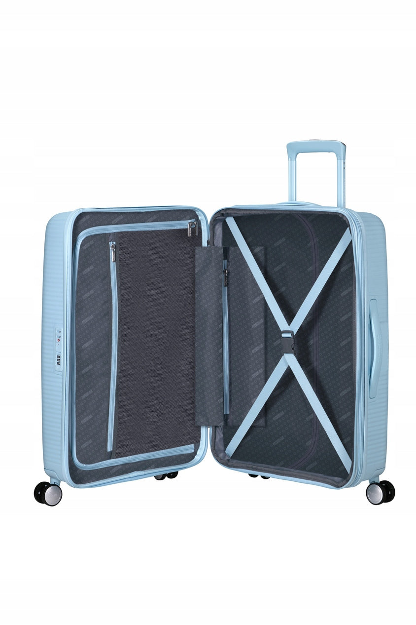 American Tourister Soundbox Suitcase Medium TSA 67cm Widened Blue Brand American Tourister