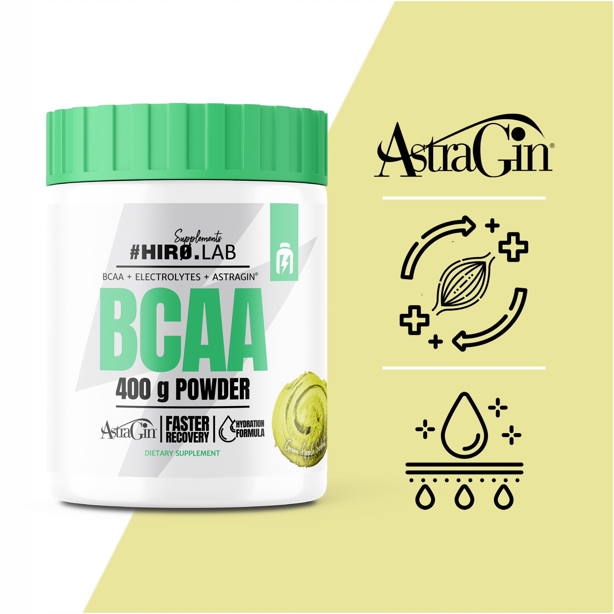 Amino acids BCAA HIRO.LAB 400g Apple Regeneration Weight Training 40p Packaging status original