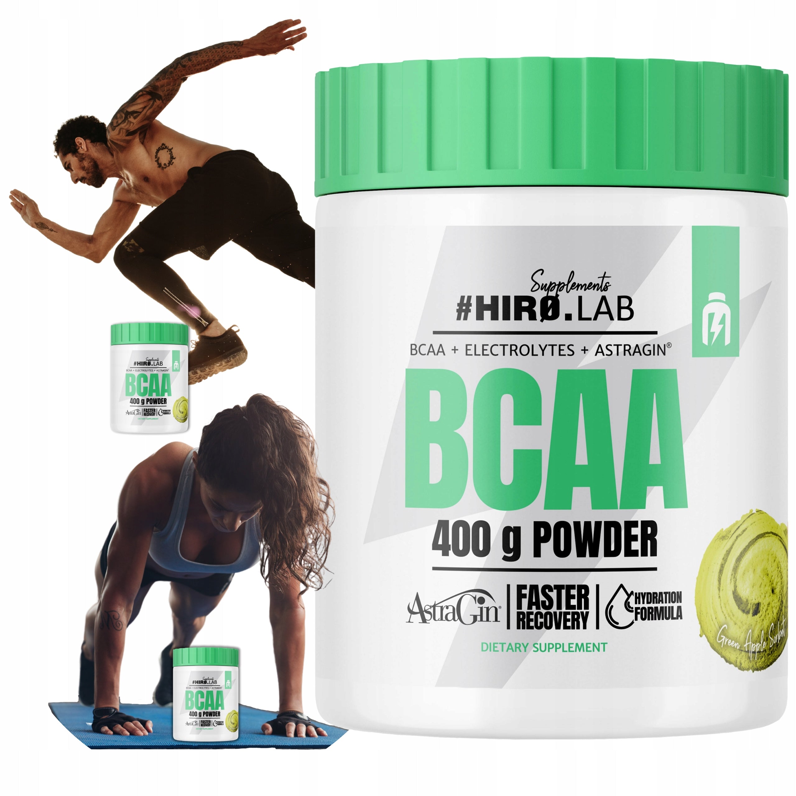 Amino acids BCAA HIRO.LAB 400g Apple Regeneration Weight Training 40p