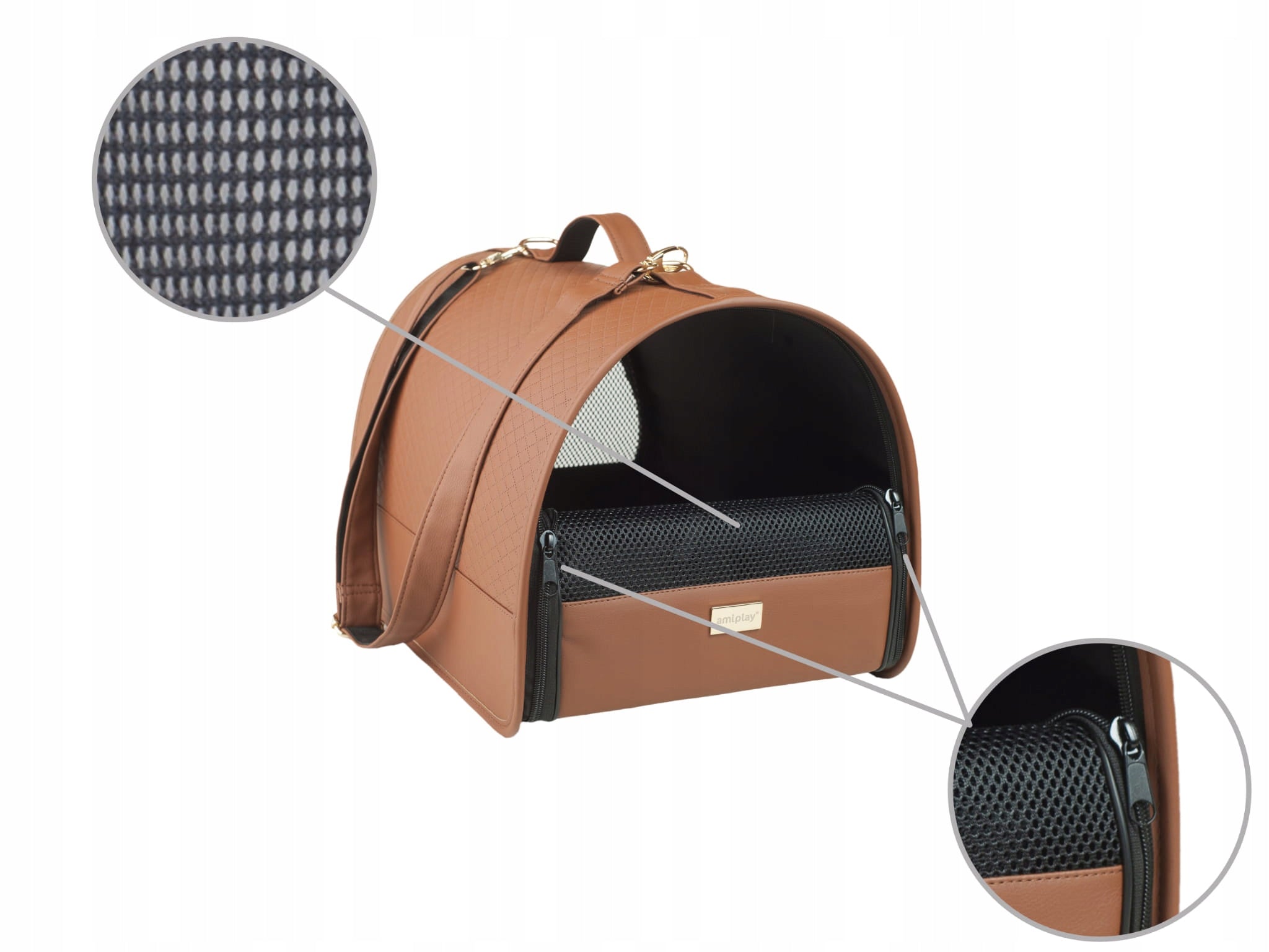 Amiplay Transport BAG New York M Brown Elegant ala Leather Manufacturer code 5907563256453