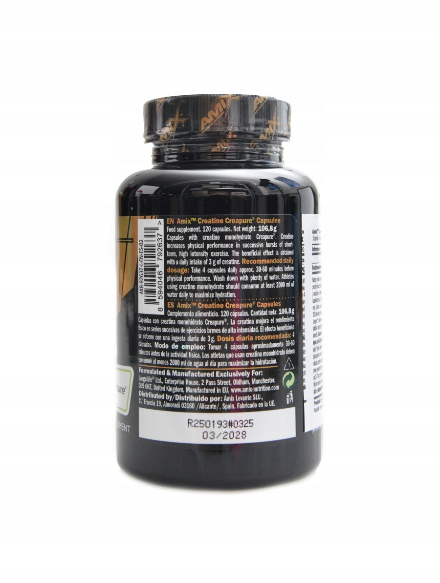 Amix Black line Creatine creapure 120 kapslí Expiration date at least six months from the date of purchase