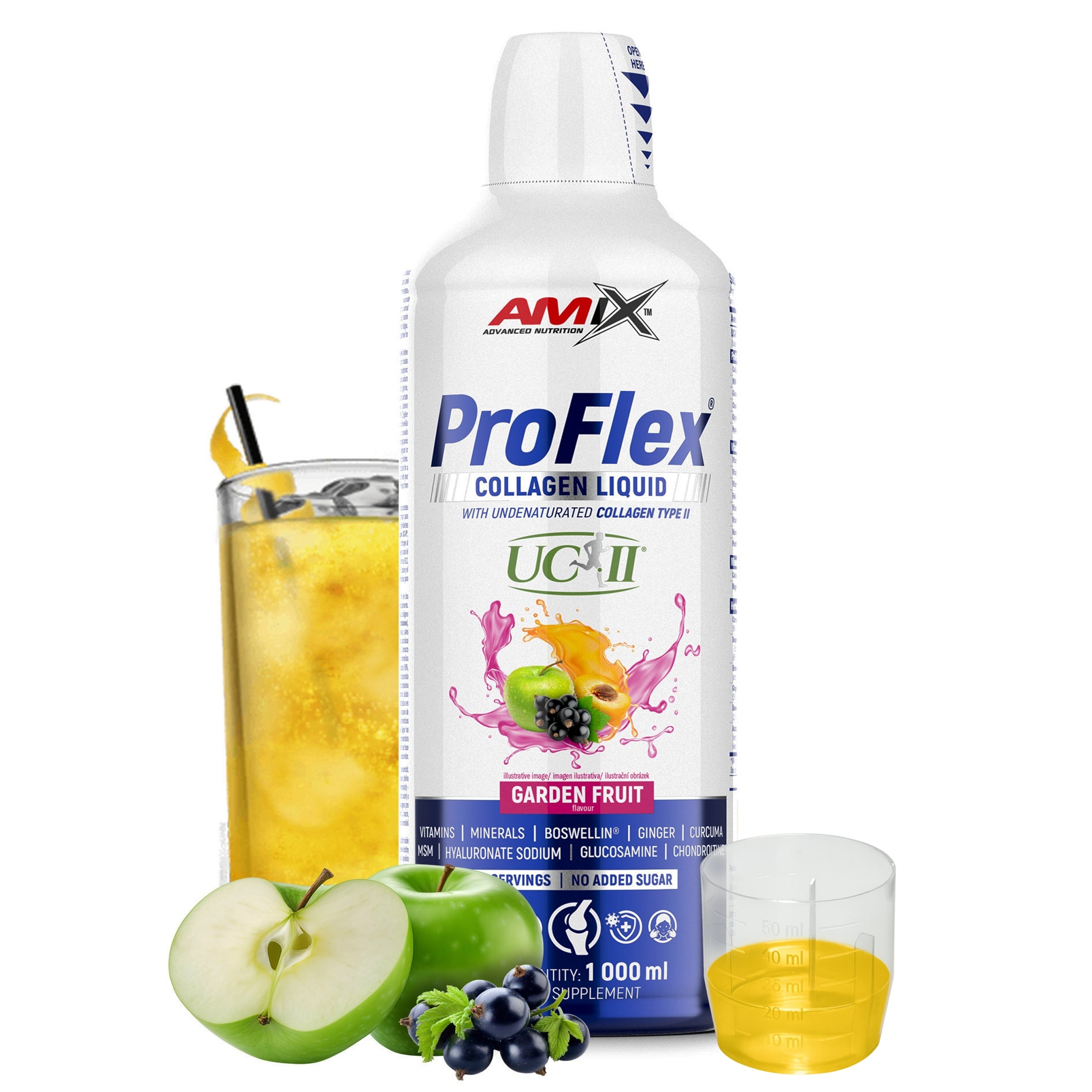 Amix Collagen for Skin and Hair for Drinking Liquid UC II 1000ml Fruit Flavour Medical device no