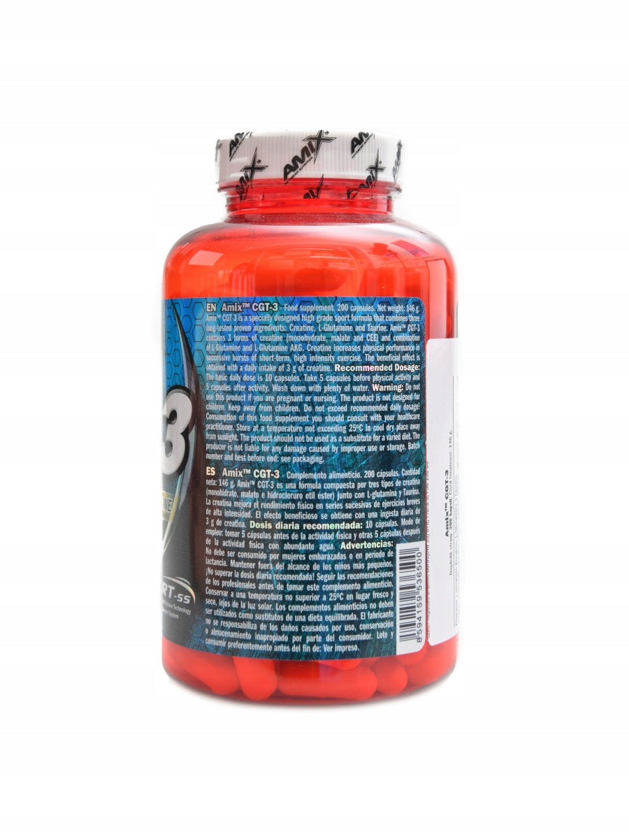 Amix Creatine CGT-3 200 kapslí Expiration date at least six months from the date of purchase