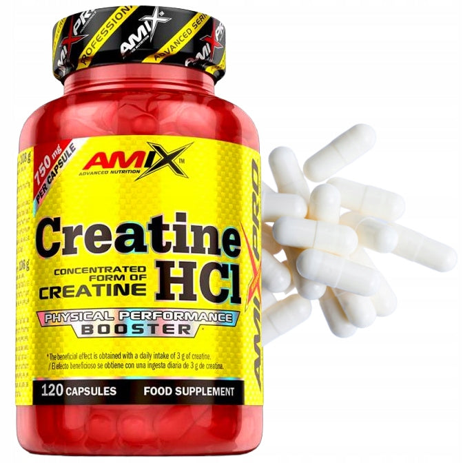 Amix Creatine HCL Capsules Creatine Hydrochloride 120 pcs Creatine HCL Expiration date at least six months from the date of purchase