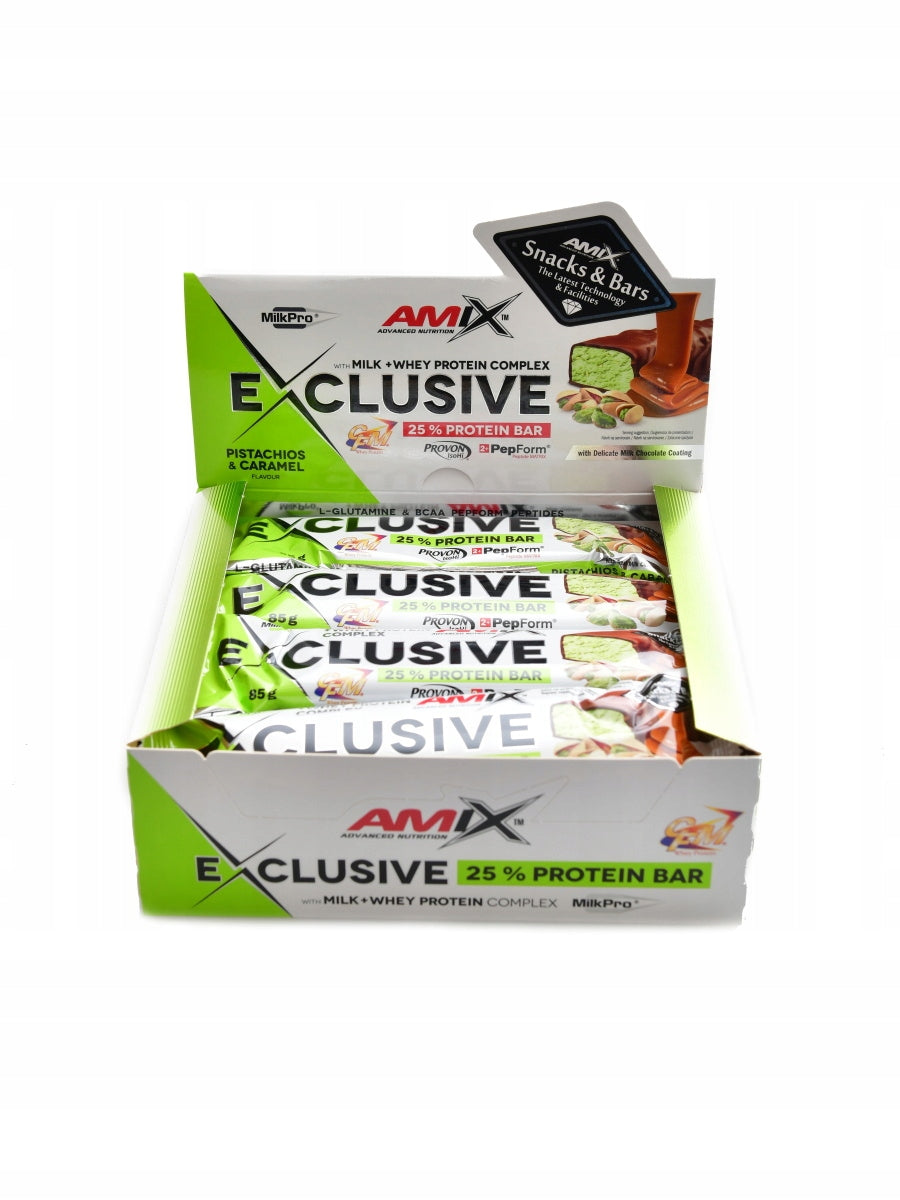 Amix Exclusive bar 12 x 85 g double chocolate Expiration date at least six months from the date of purchase
