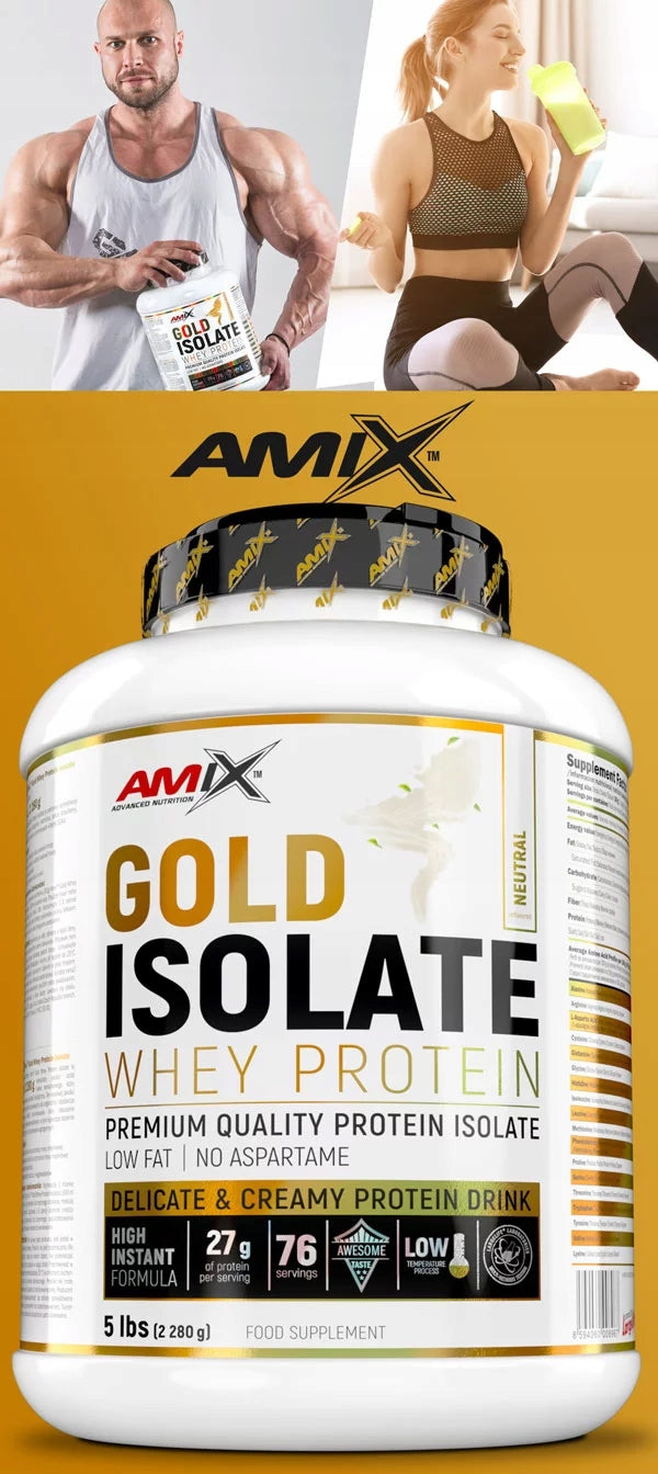 Amix Gold Whey Protein Isolate 2280 g Vanilla Isolate Protein BCAA EAA AMINO Expiration date not specified