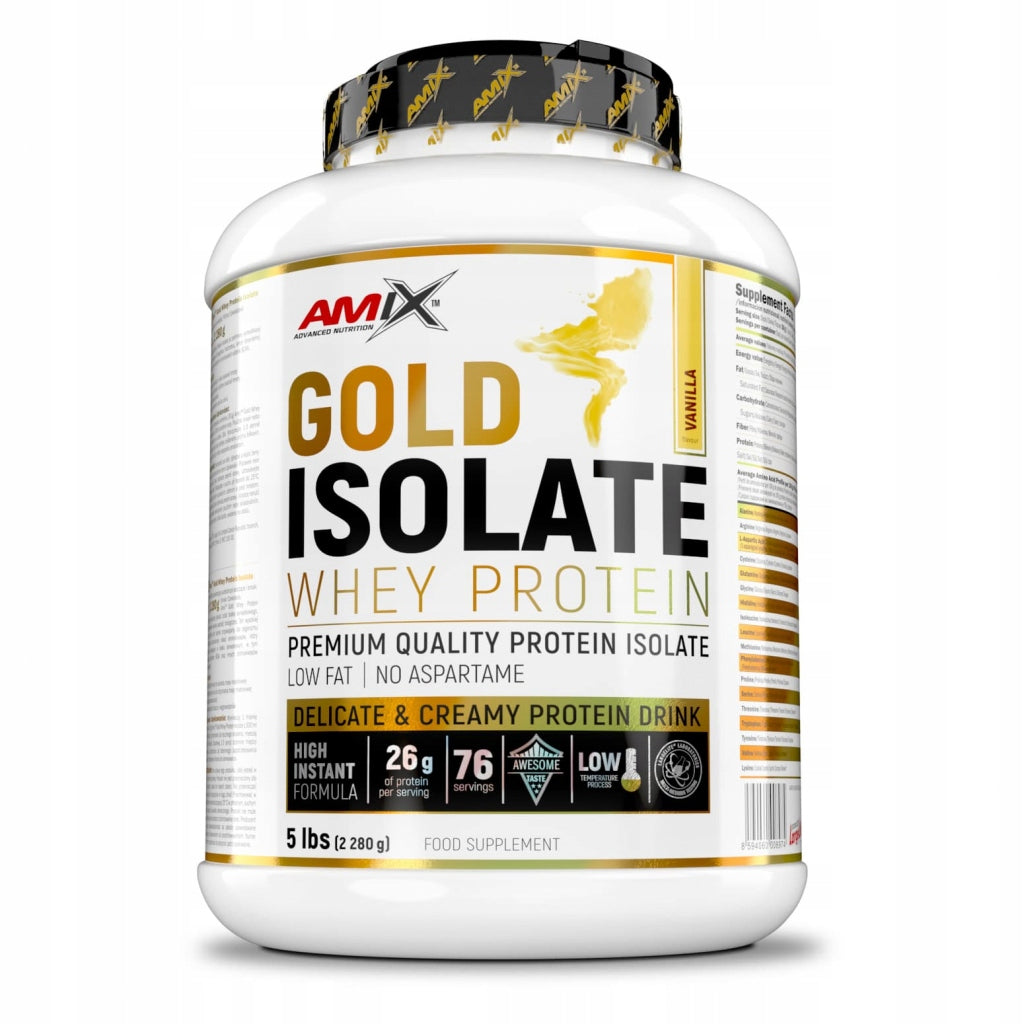 Amix Gold Whey Protein Isolate 2280 g Vanilla Isolate Protein BCAA EAA AMINO Packaging status original