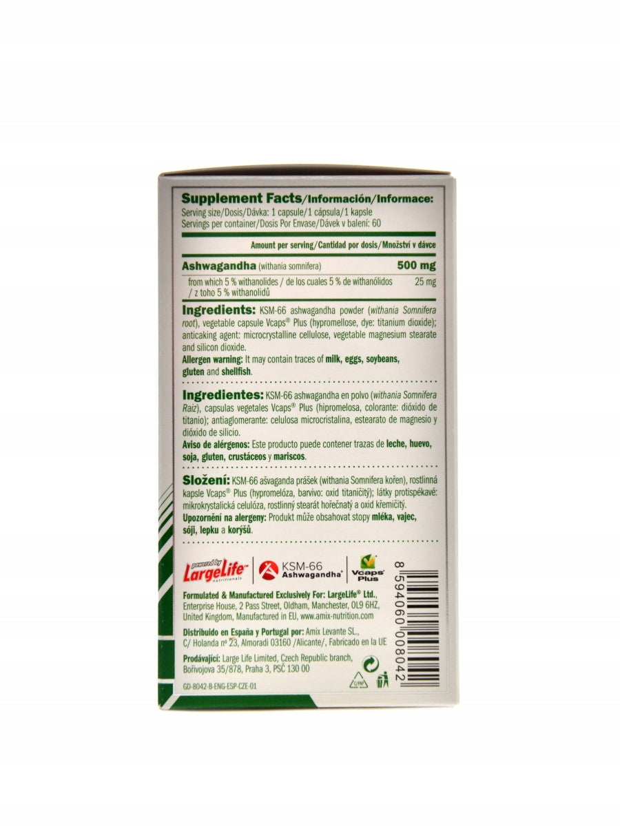 Amix GrrenDay Provegan Ashwagandha KSM-66 pure 60 vege kapslí Expiration date at least six months from the date of purchase