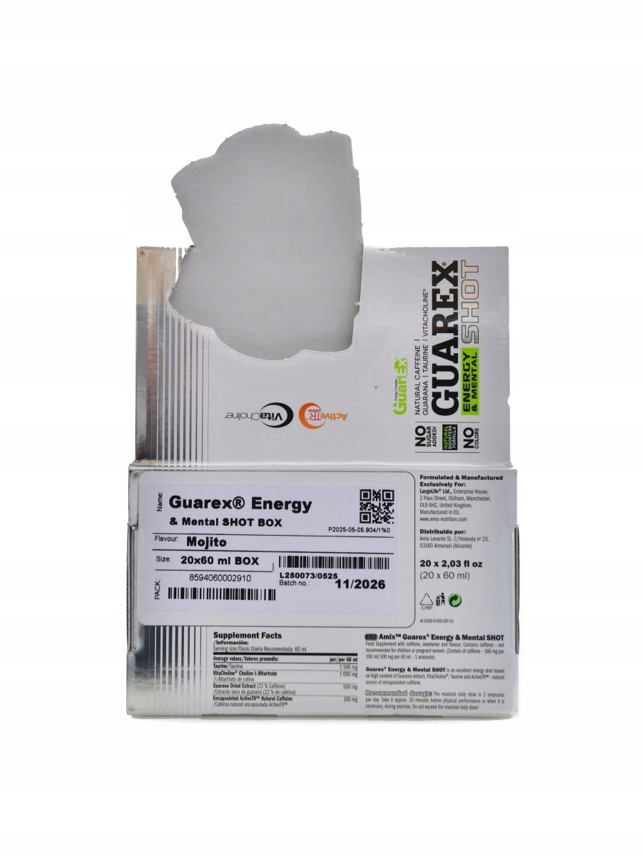 Amix Guarex Energy Mental SHOT 20 x 60 ml Mojito Expiration date at least six months from the date of purchase