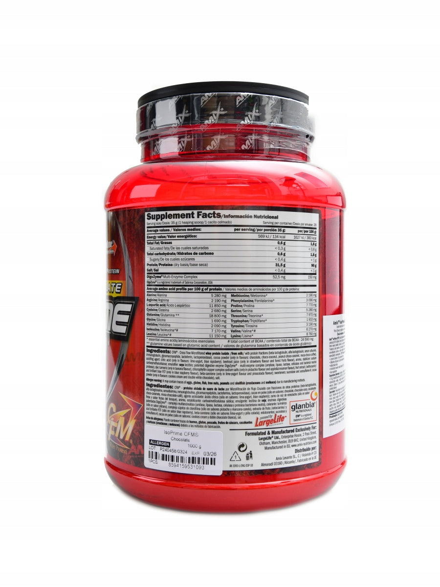 Amix Isoprime CFM protein isolate 90 1000 g jablko skořice Packaging status original