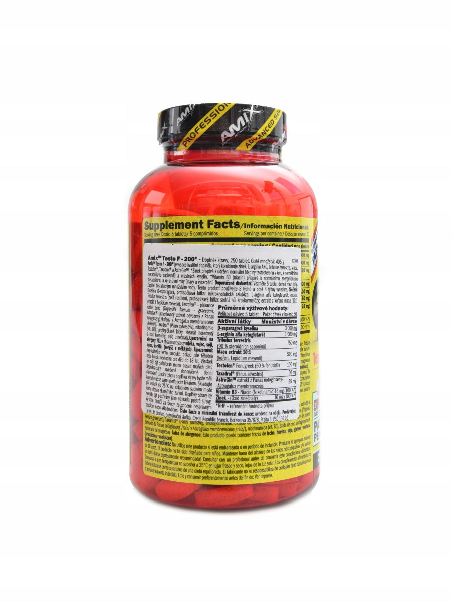 AmixPro Testo F-200 testofuel 250 tablet Expiration date at least six months from the date of purchase