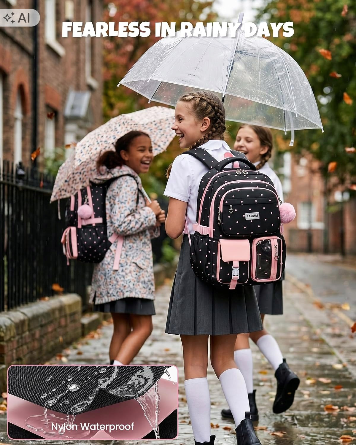 Amythe School Backpack for Girls 21L 12 Pockets Waterproof Manufacturer code 05965296