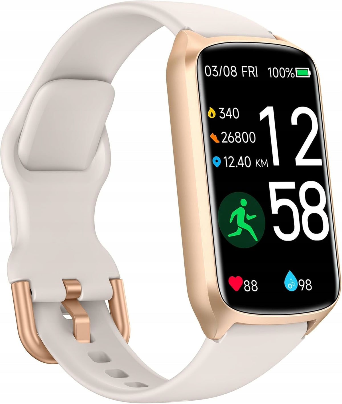 Amzhero Smartwatch Health and Fitness Monitor 24/7 Beige
