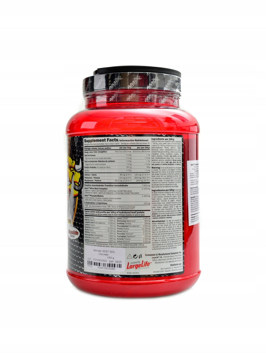 Anabolic Monster beef protein 90% 2 x 1000g různé chutě Expiration date at least six months from the date of purchase