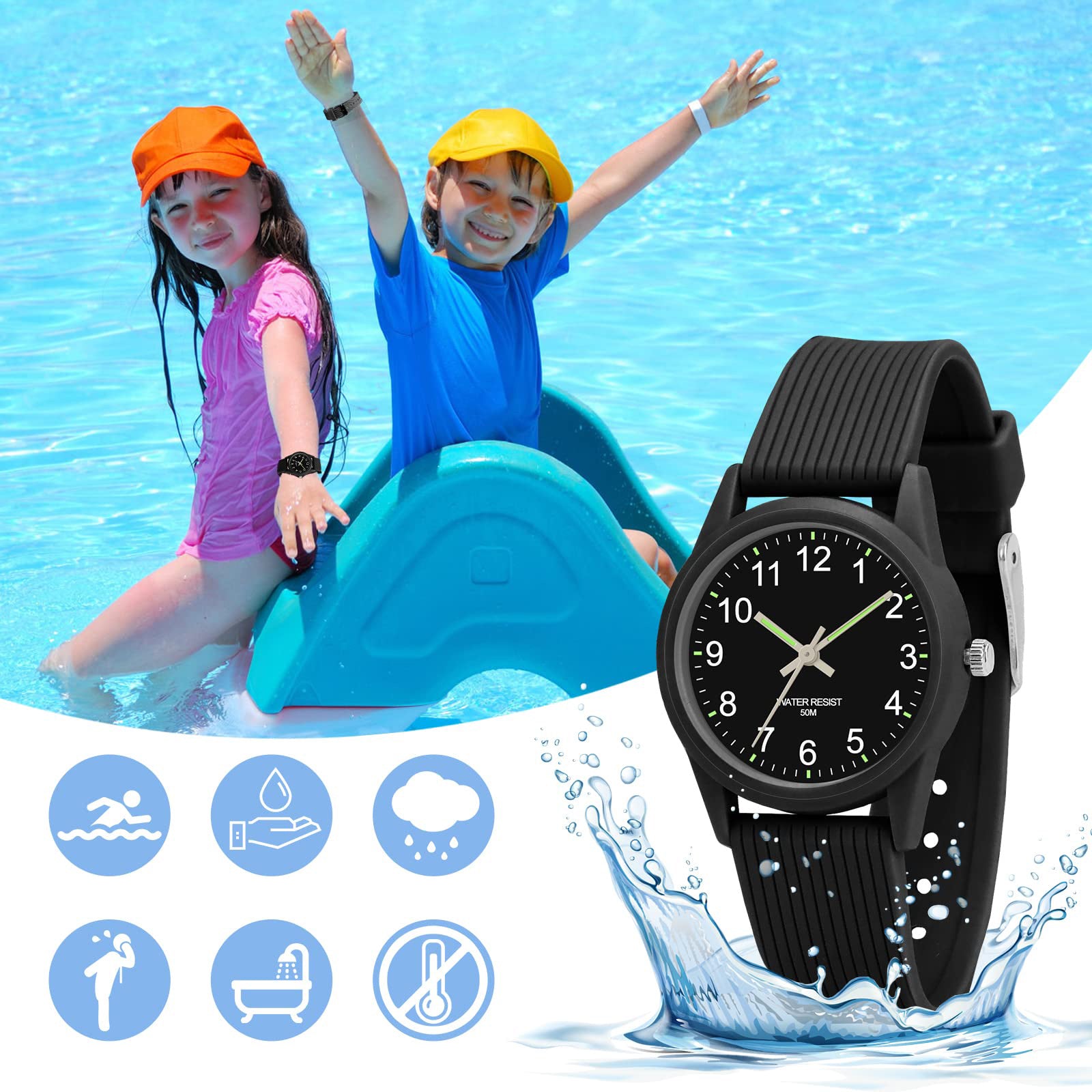 Analog Watch for Children in 4+ Years Waterproof Brand no brand