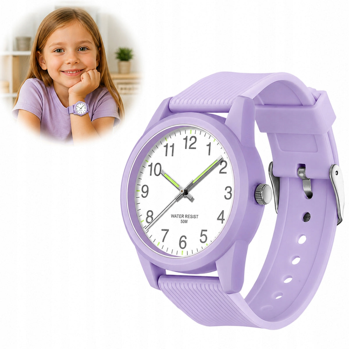 Analog Watch for Children in 5+ Years Waterproof