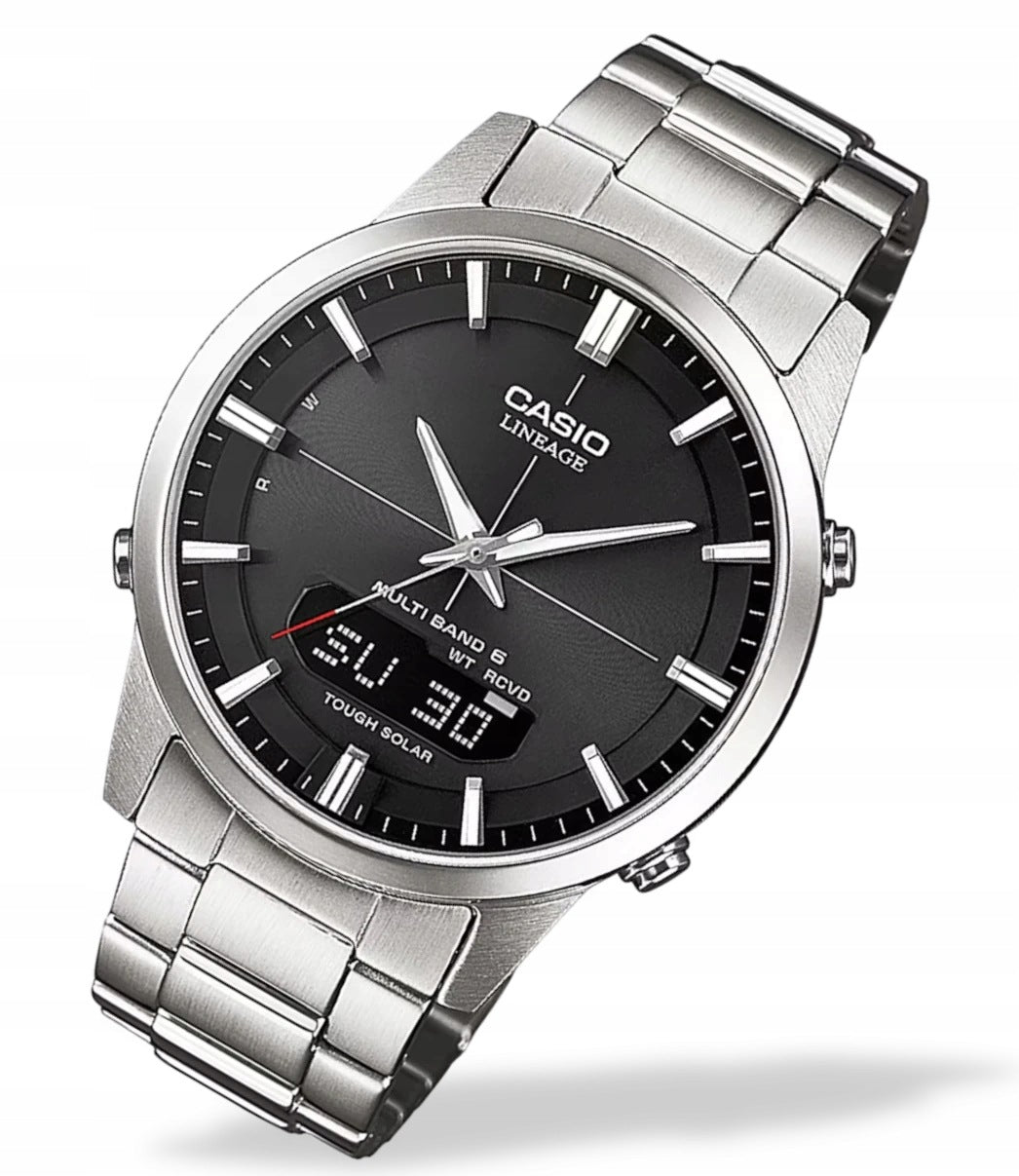 Analog digital men's watch on bracelet Casio Waveceptor LCW-M170D