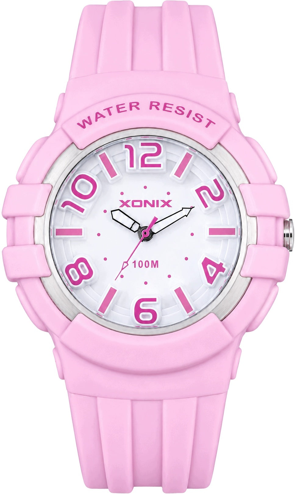 Analog watch XONIX pink 10 ATM LED sports WATERPROOF RUBBER Packaging status original