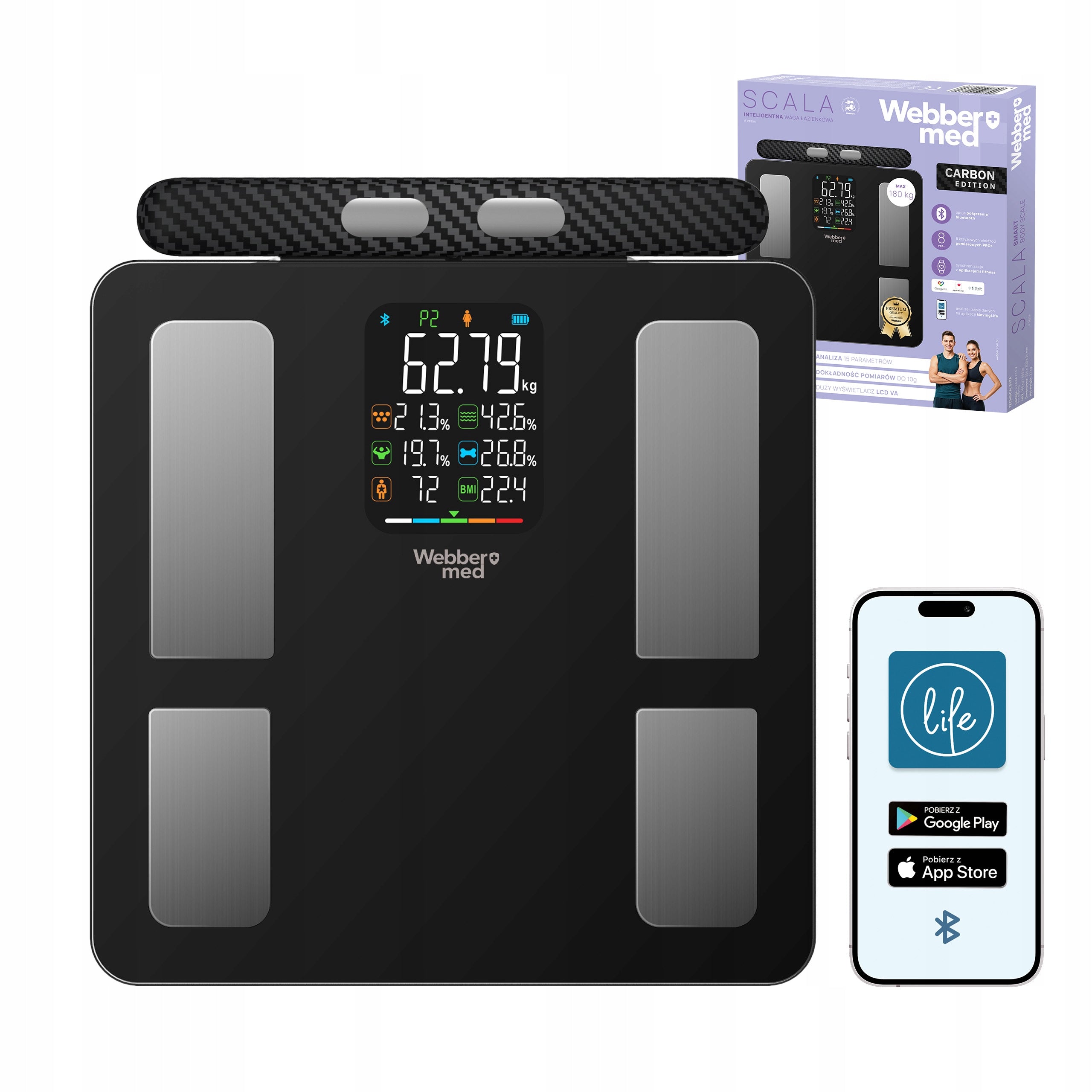 Analytical Bathroom Scale 15 Parameters Apple Health, Google Fit, IF2825A