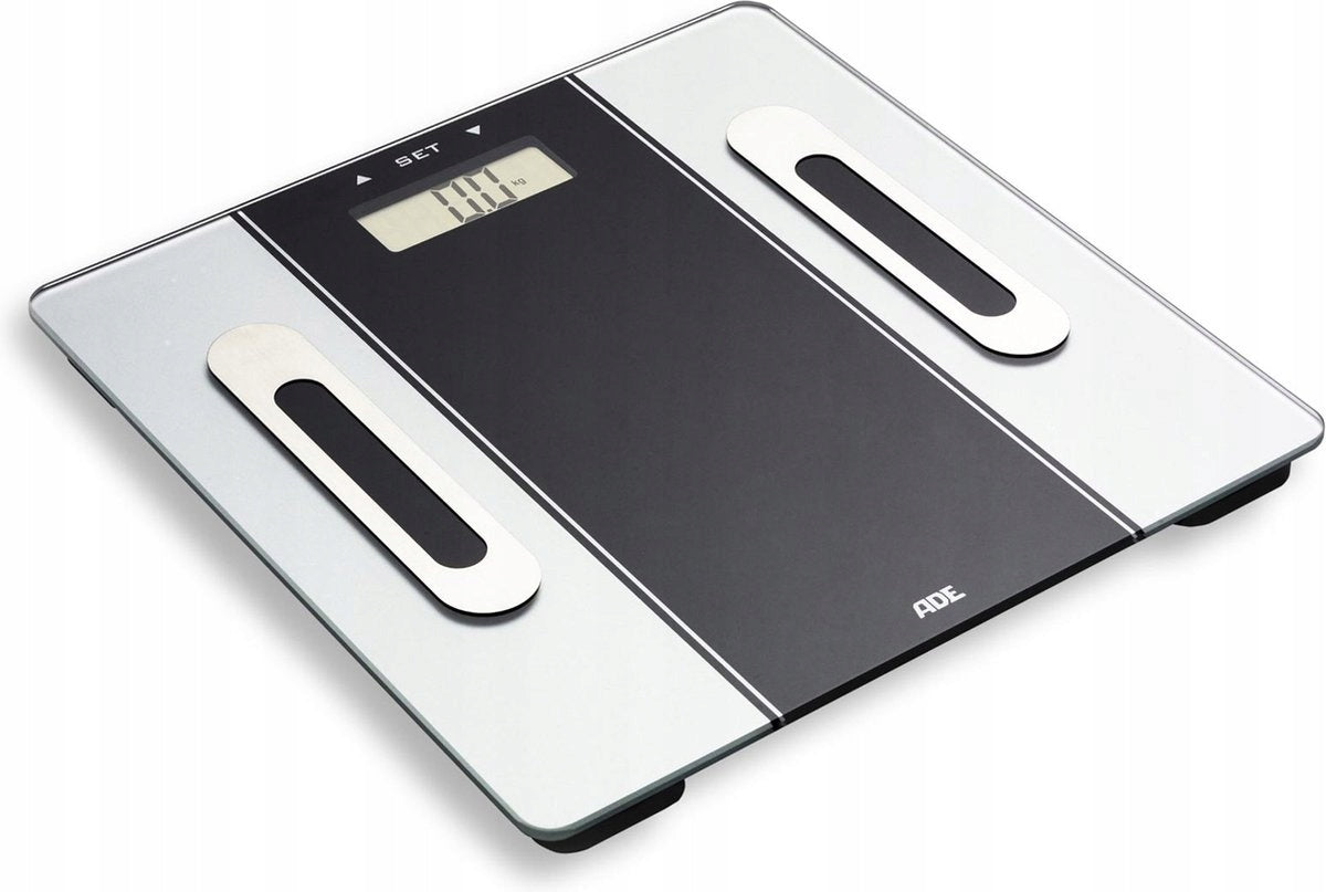 Analytical bathroom scale with weight analysis ADE 180 KG 30x30 cm black