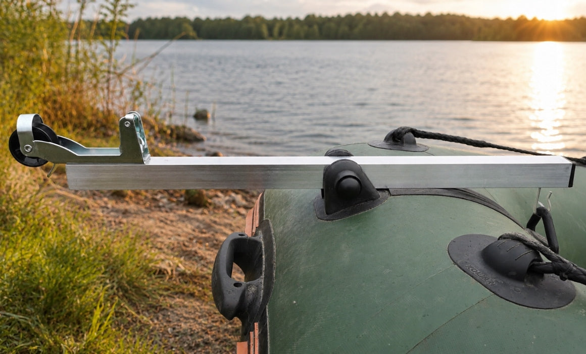 Anchor guide with lock for pontoon or boat