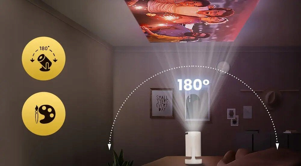 Android Projector 4K WIFI Portable Smart Tv Full HD Rotary Manufacturer code Android Smart TV Przenośny Mini Głośnik