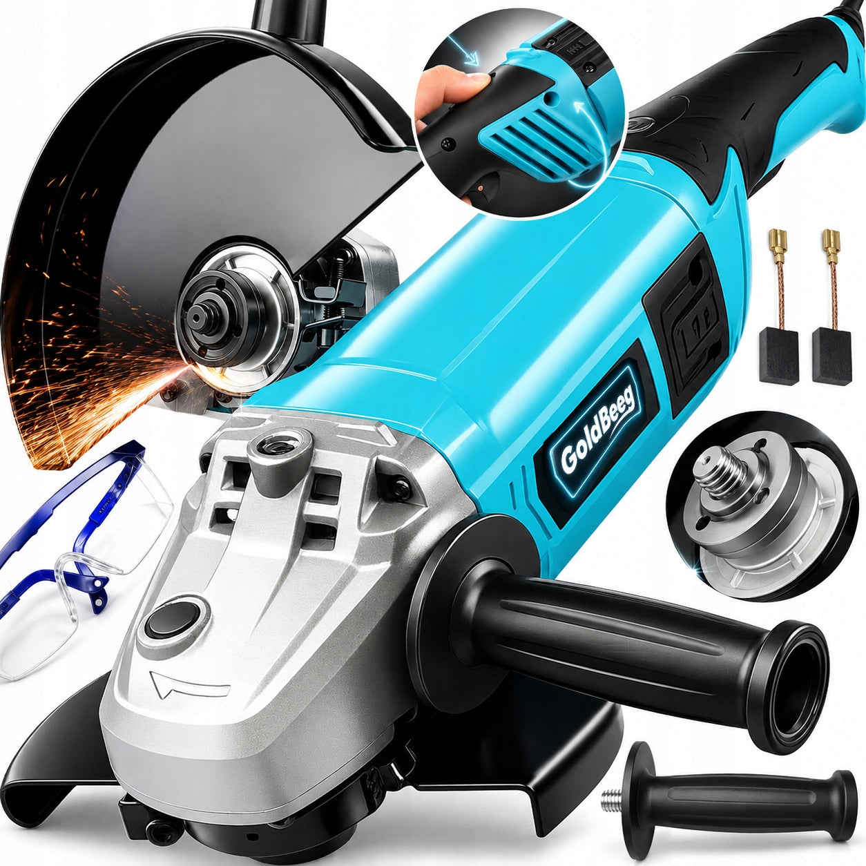 Angle Grinder 230mm DIAX Angle Grinder 3300W Strong Handle SOFT START
