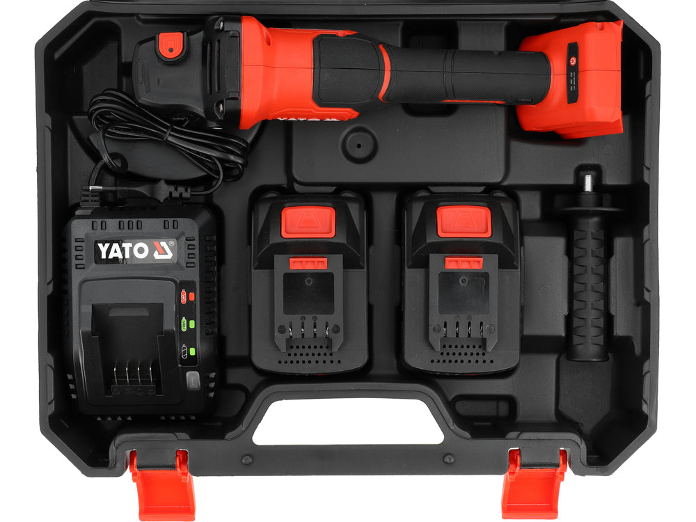 Angle Grinder YATO Cordless ADJUSTMENT 2x 4Ah SUITCASE YT-828255