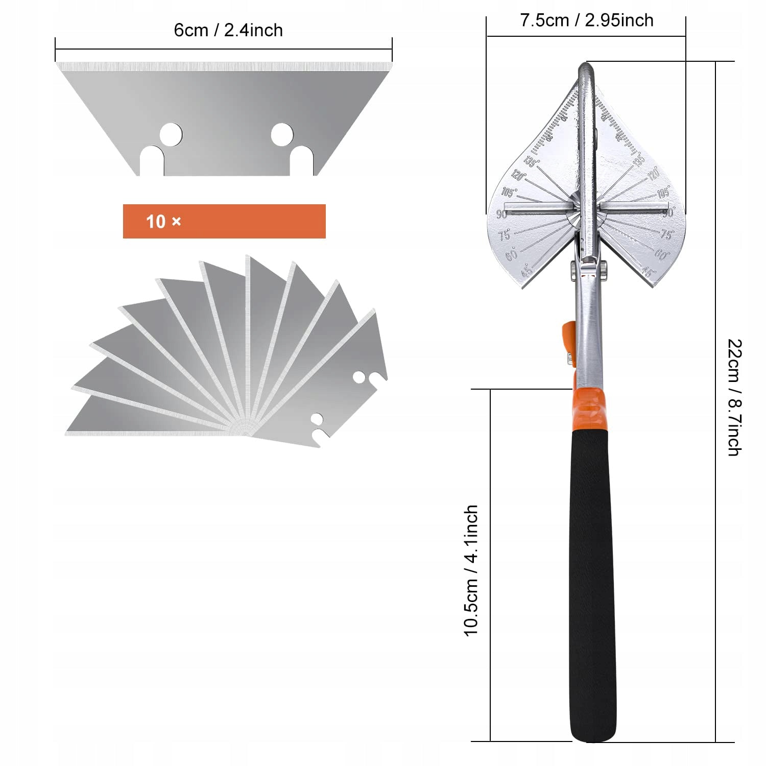 Angle Shears Adjustable 45-135 Degree Interchangeable Blades 10pcs Slats Brand no brand