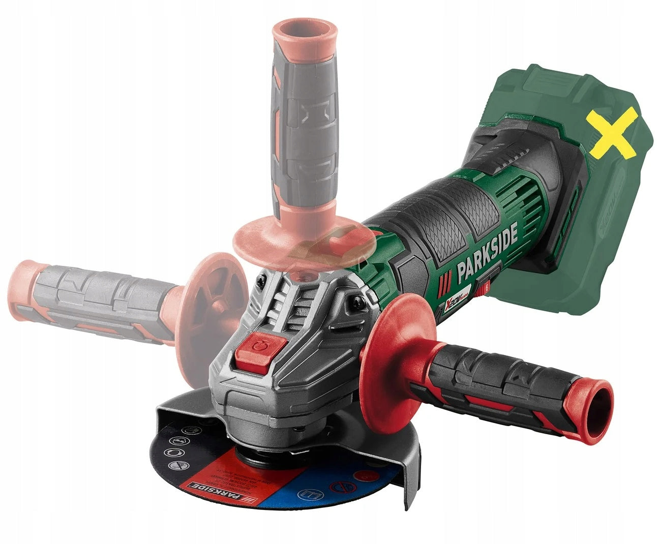 Angle grinder PARKSIDE PWSA 20-Li 20V Ø125mm Solo + SHIELD + SUITCASE