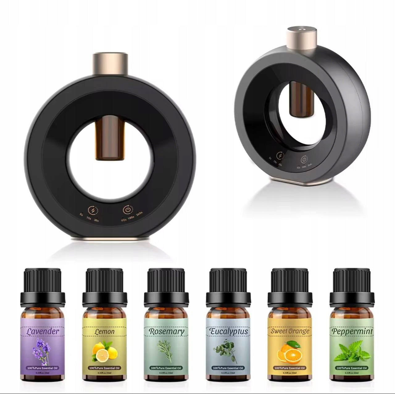 Anhydrous Essential Oil Diffuser with Battery and Timer Black Brand no brand