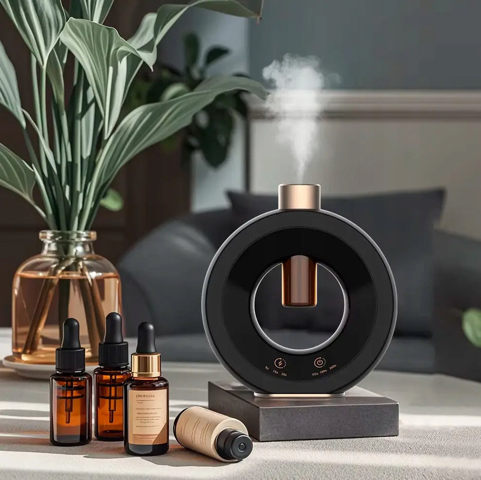 Anhydrous Essential Oil Diffuser with Battery and Timer Black