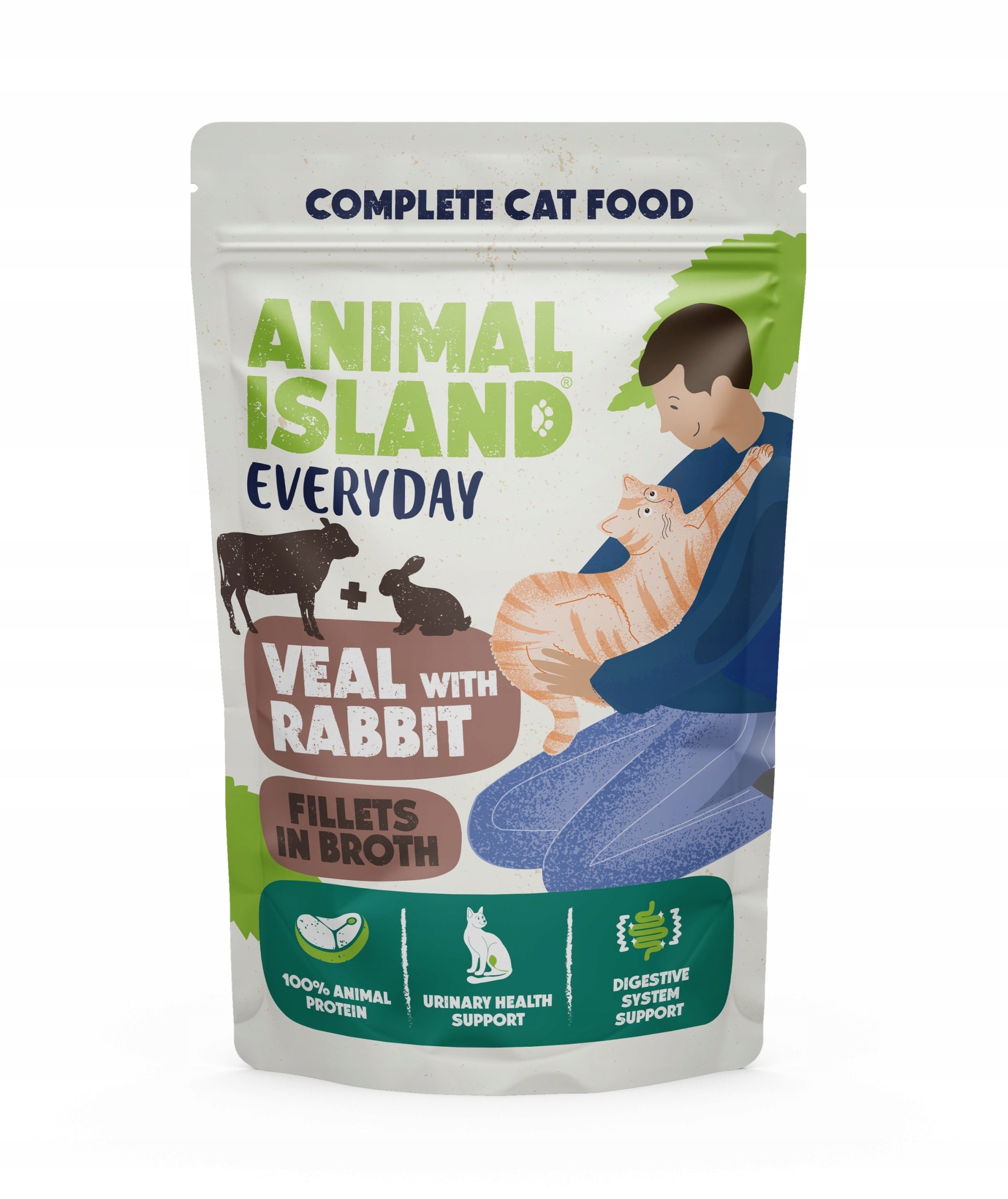 Animal Island Wet Cat Food 4 Pack Veal/Rabbit & Turkey/Tuna Brand Animal Island