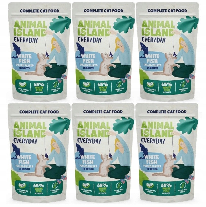 Animal Island Wet Cat Food - White Fish I 6 x 85g I MONO - Grain Free
