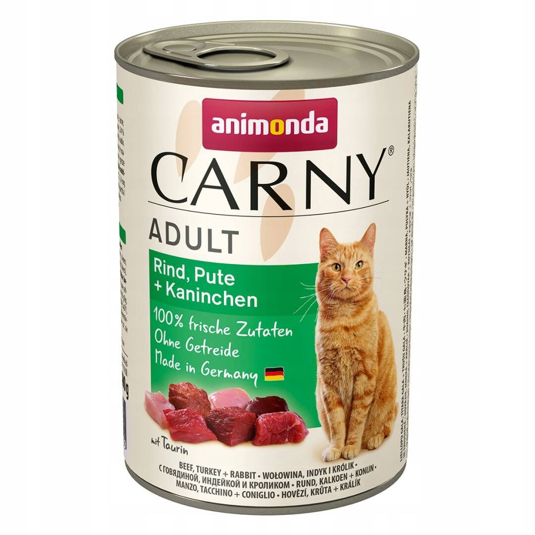 Animonda Carny Adult 400g Wet Cat Food Beef Turkey and Rabbit